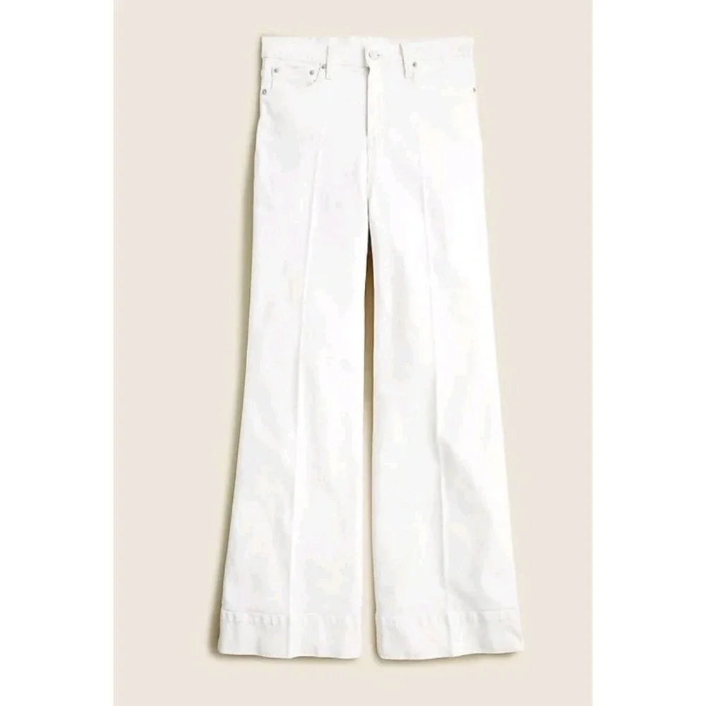 J.Crew Wide Leg White Jeans High Rise Size 32 NWT Preppy Capsule Wardrobe Staple - Picture 6 of 6